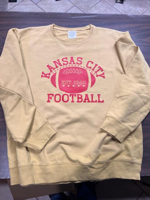 Distressed Kansas City Football Sweatshirt | Long Sleeve | Chiefs Football | Vintage football sweatshirt