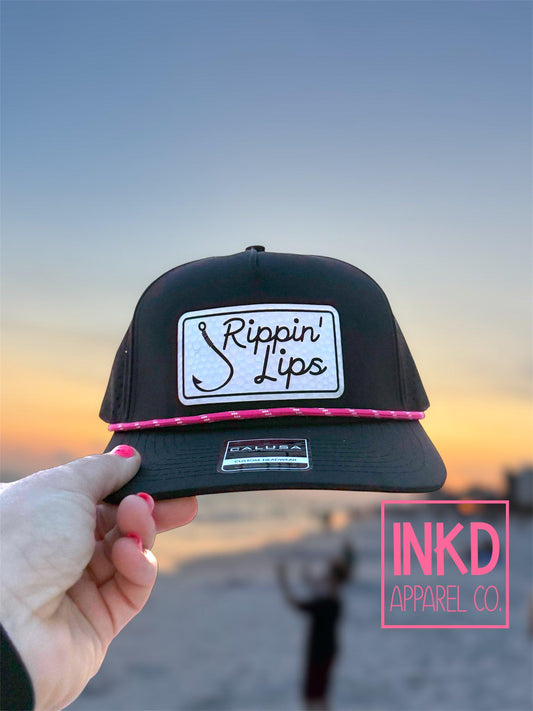 Rippin Lips Fishing Hat | Snap Back | Breathable Golf hat | Fishing Luer hat | Snapback Performance Hat | Calusa Hat