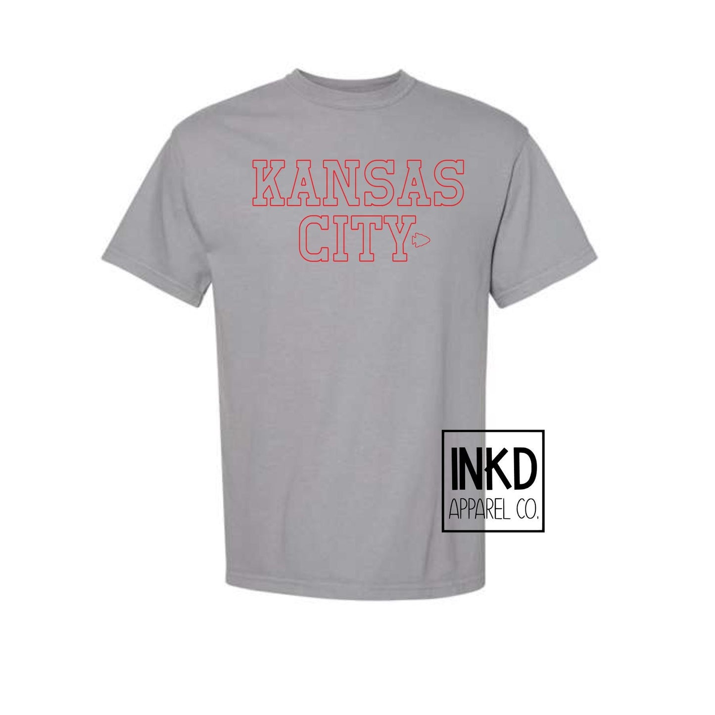 Kansas City with Arrowhead | Simple Outline Tees | Long Sleeve | Chiefs Football | Short Sleeve