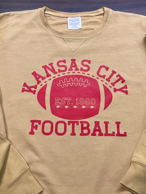 Distressed Kansas City Football Sweatshirt | Long Sleeve | Chiefs Football | Vintage football sweatshirt