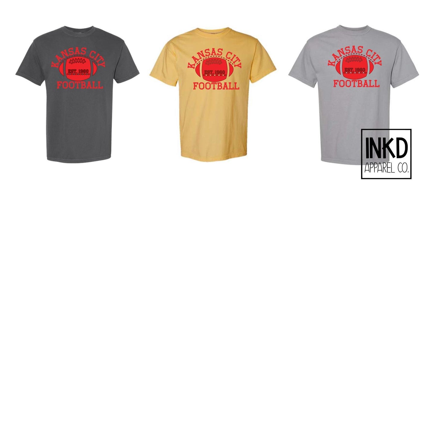 Kansas City Football Tees | Short Sleeve | Vintage | Comfy Long Sleeve | Chiefs Football