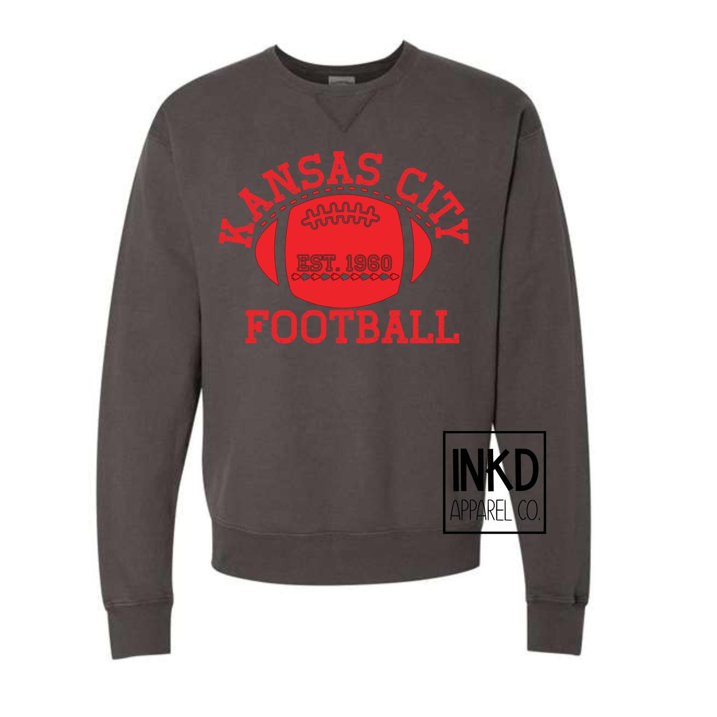 Distressed Kansas City Football Sweatshirt | Long Sleeve | Chiefs Football | Vintage football sweatshirt