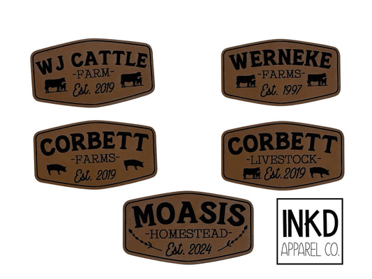 Custom Farm Logo hat | Structured 112 | Dad Birthday gift | Fathers Day Gift for dad | Leather Patch