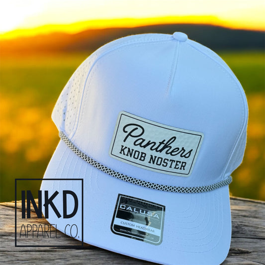 White Rope style hat with Golf print Panthers Knob Noster