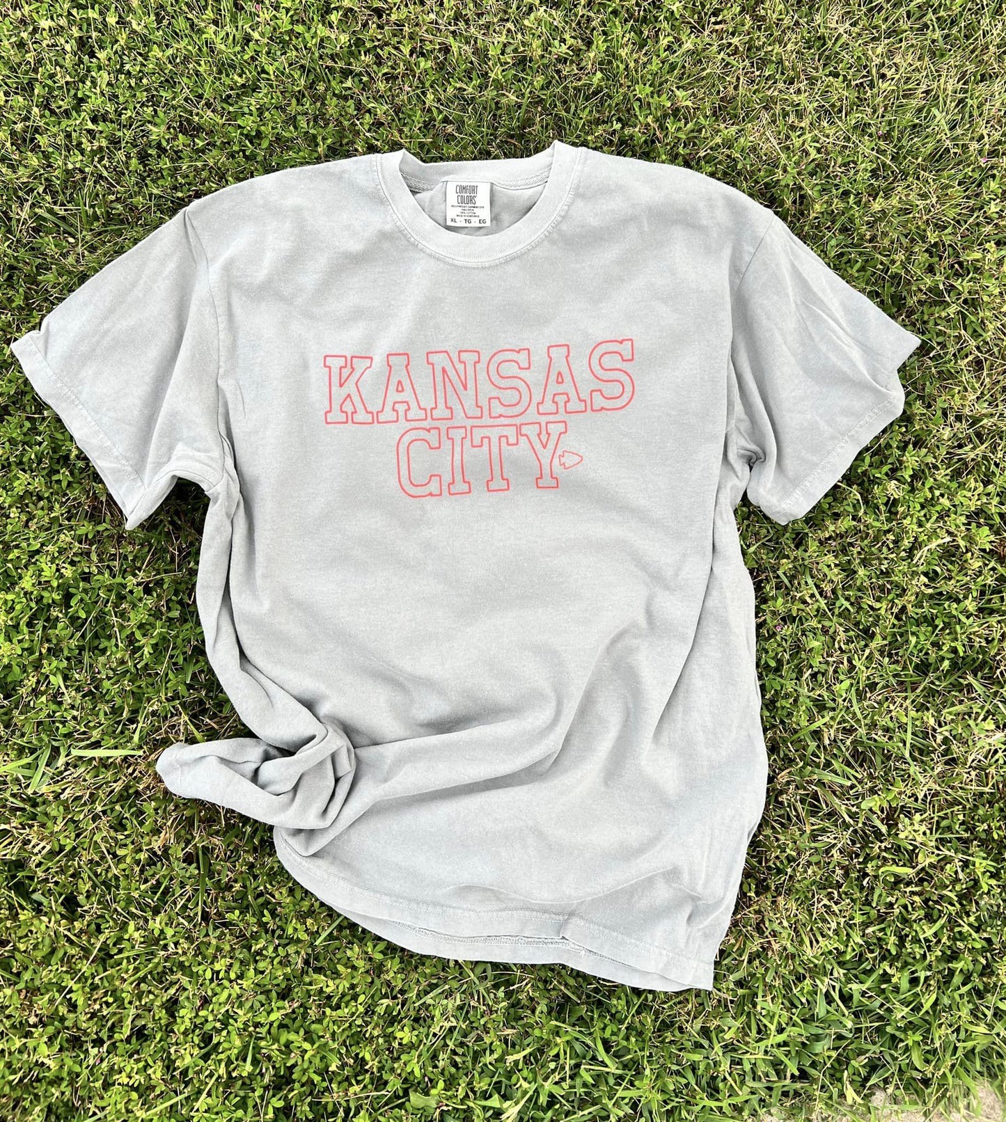 Kansas City with Arrowhead | Simple Outline Tees | Long Sleeve | Chiefs Football | Short Sleeve