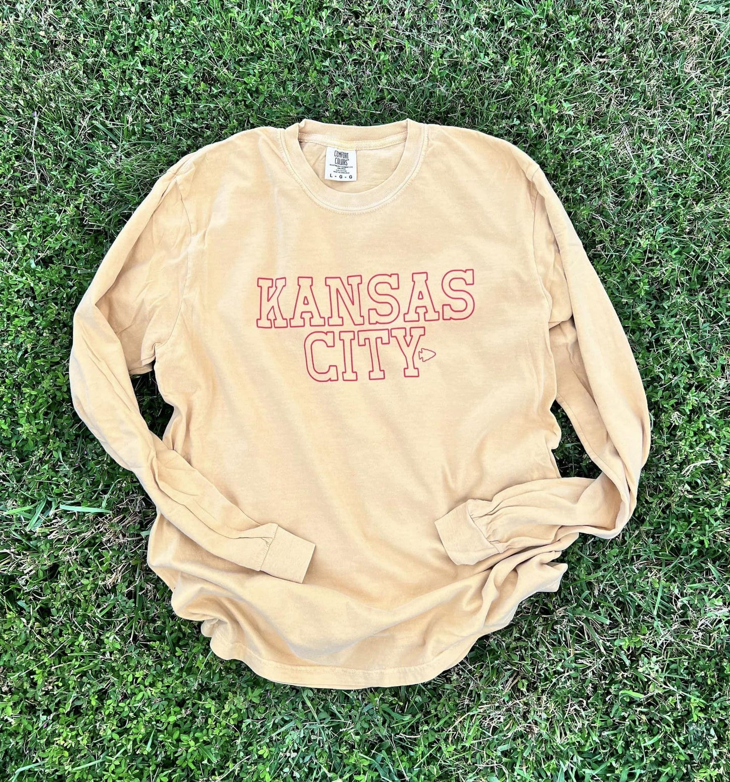 Kansas City with Arrowhead | Simple Outline Tees | Long Sleeve | Chiefs Football | Short Sleeve