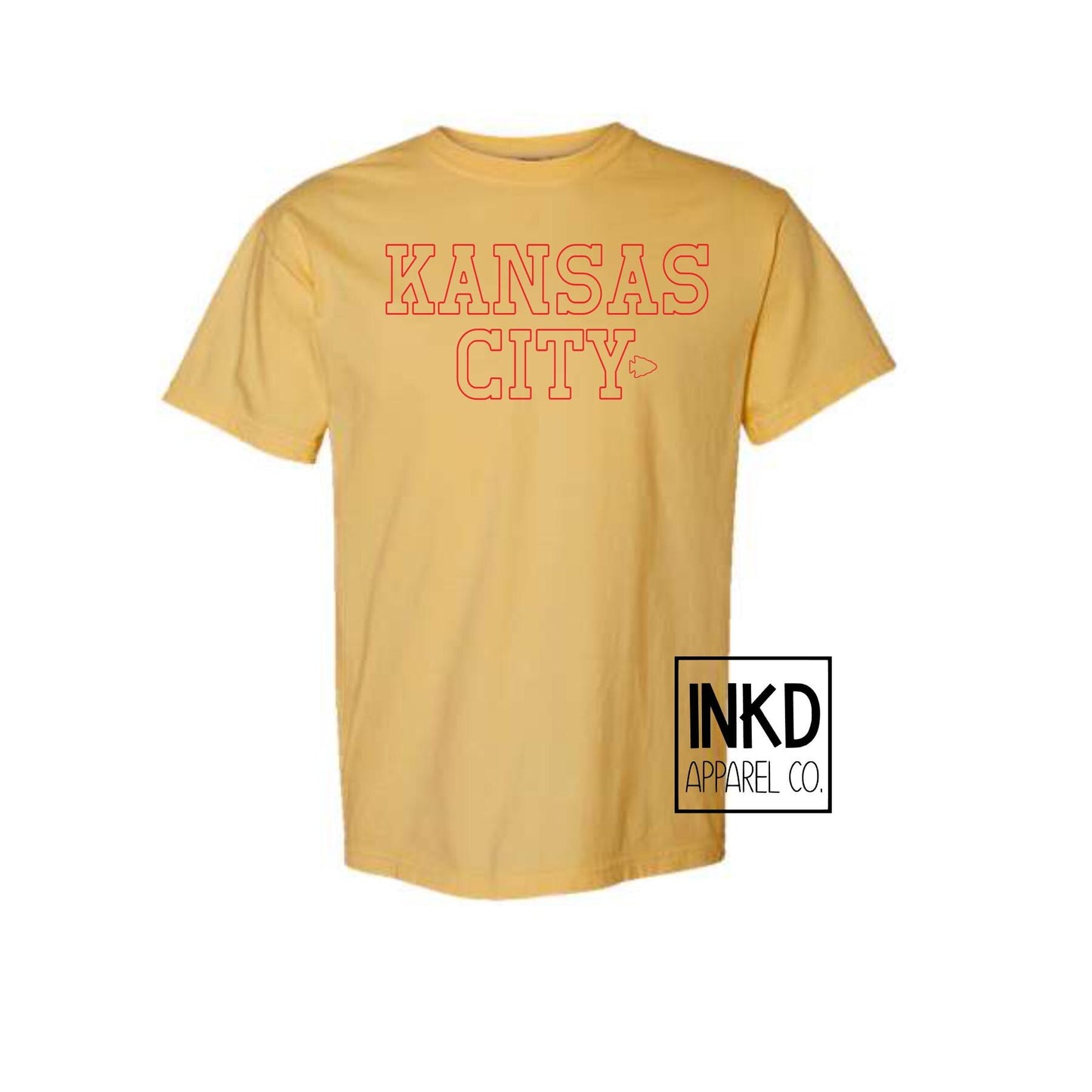 Kansas City with Arrowhead | Simple Outline Tees | Long Sleeve | Chiefs Football | Short Sleeve