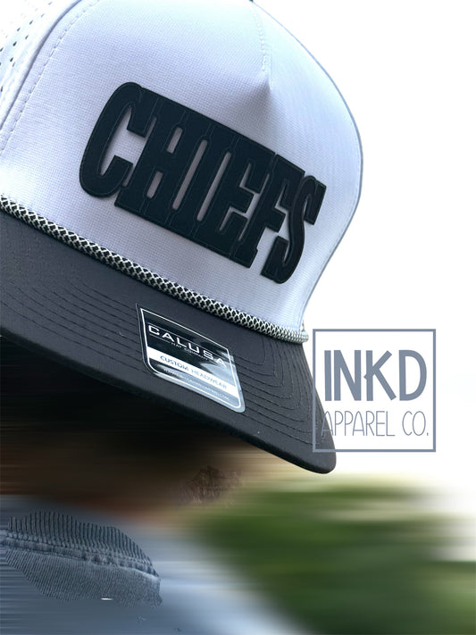 Black Leather Bold Chiefs Hat with Rope