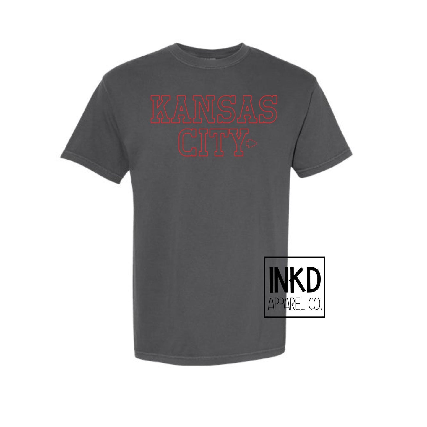 Kansas City with Arrowhead | Simple Outline Tees | Long Sleeve | Chiefs Football | Short Sleeve
